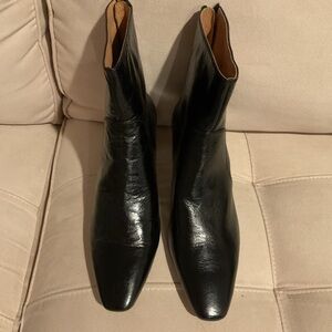 Madewell Glossy Leather Black Heeled Boots